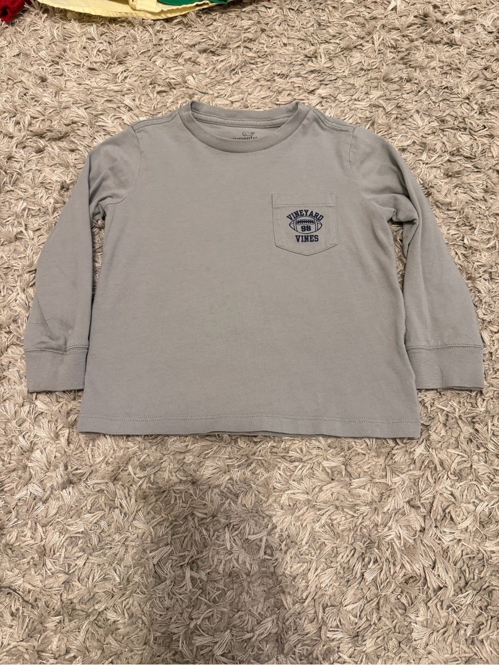 Vineyard Vines Kids Long-Sleeve Pocket Tee - Light Gray